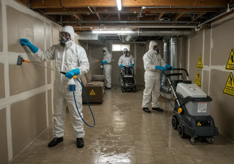 Basement Moisture Removal and Structural Drying process in Lionville, PA